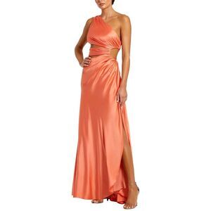 Mac Duggal Womens Cut Out Satin Gown